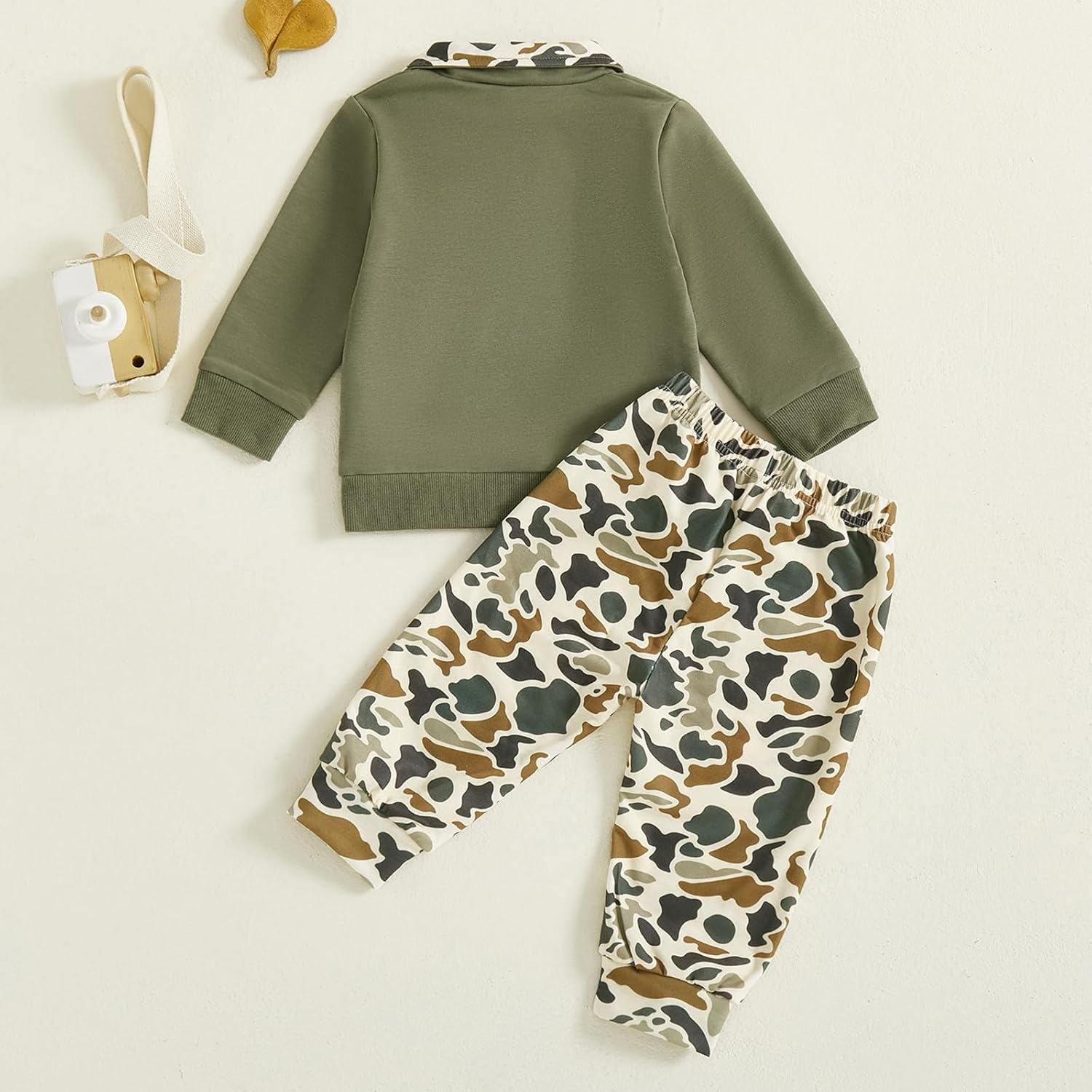 Toddler Kids Hunting Clothes Mallard Duck Half Zip Sweatshirt Camo Country Shirt Pants Set Fall Winter Outfits - Image 5