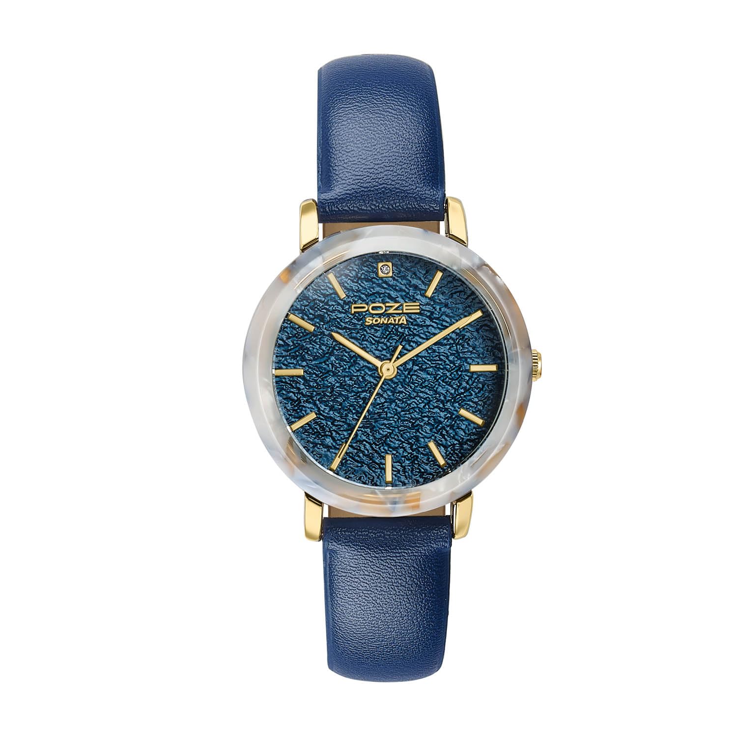 Sonata Poze 8 Quartz Analog with Blue Dial Blue PU Leather Strap Watch for Women – SP80165KL02W