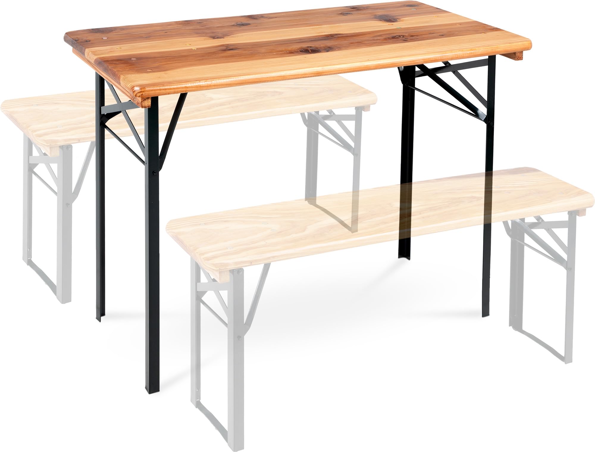 Stagecaptain BBDL-119 Hirschgarten Bierzeltgarnitur mit Lehne für Balkon 119 cm Natur