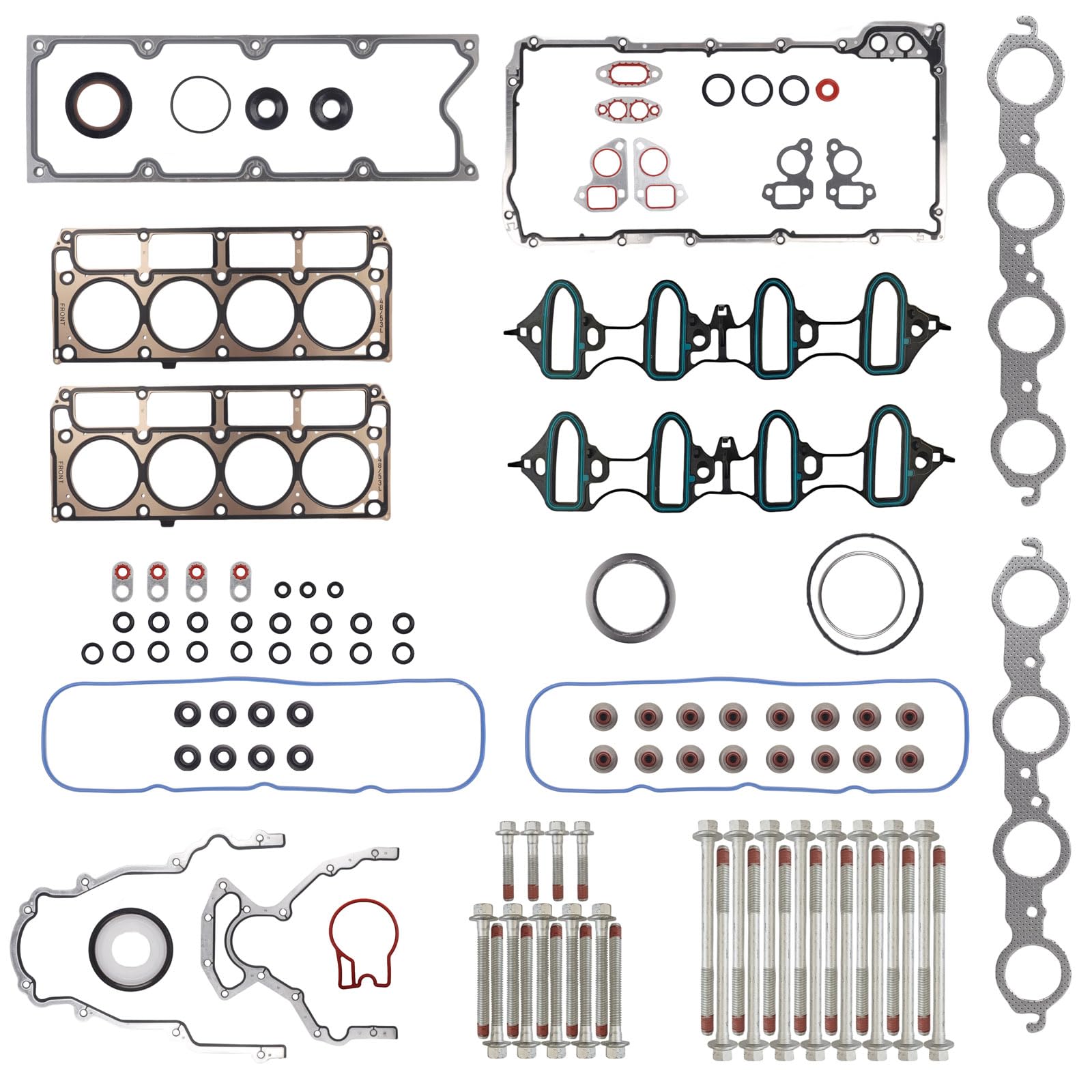 Cylinder Head Gasket Set Fit for Chevy GMC Buick Silverado Sierra Tahoe Suburban Avalanche Yukon Savana Envoy 4.8L 5.3L V8 Engine Head Gasket Kit 2002 2011 OEM HS26282PT GS33380 ES72173