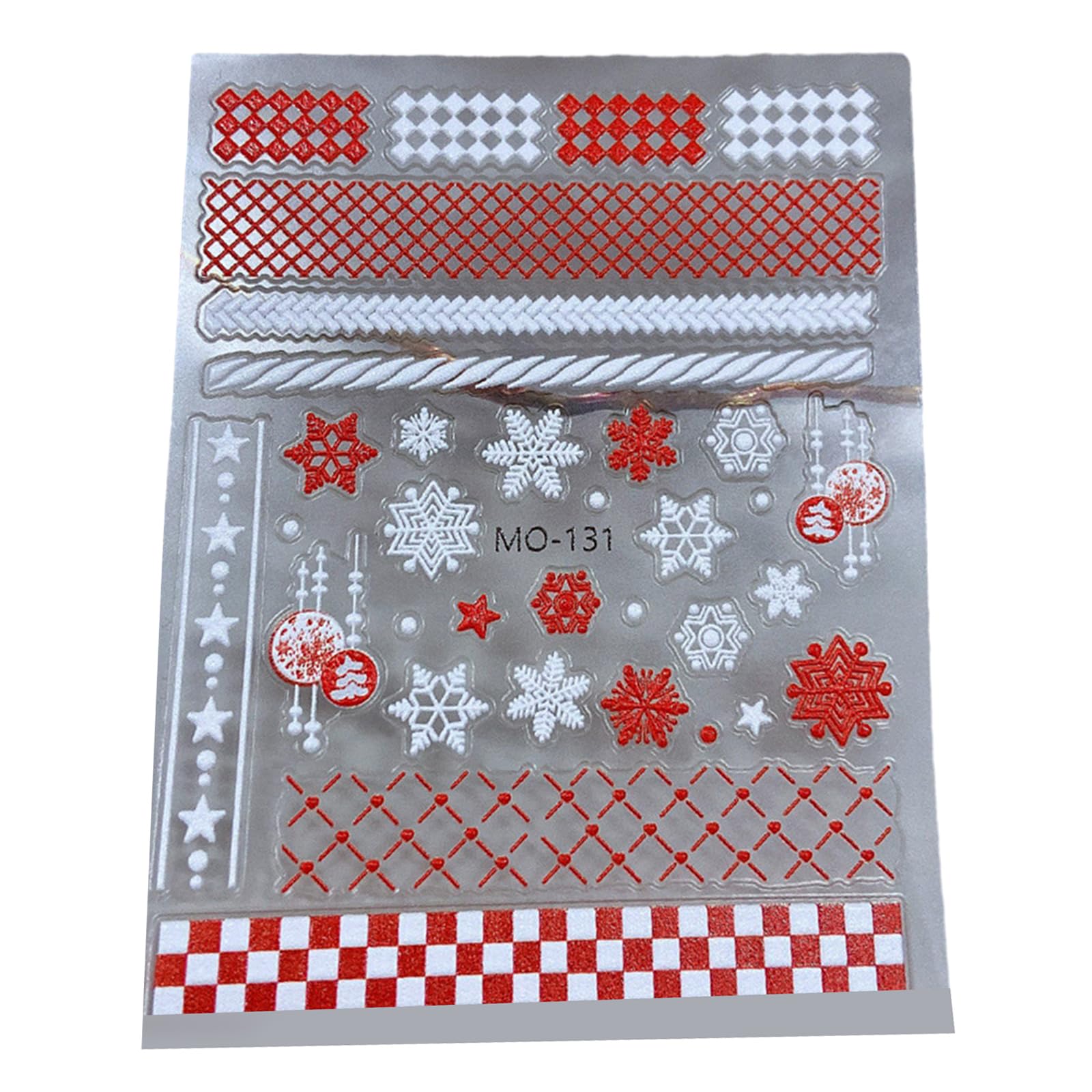 5D Christmas Nail Art Stickers New Year Decals Embossed Snowflake Snowman Holiday Decorations Stickers for