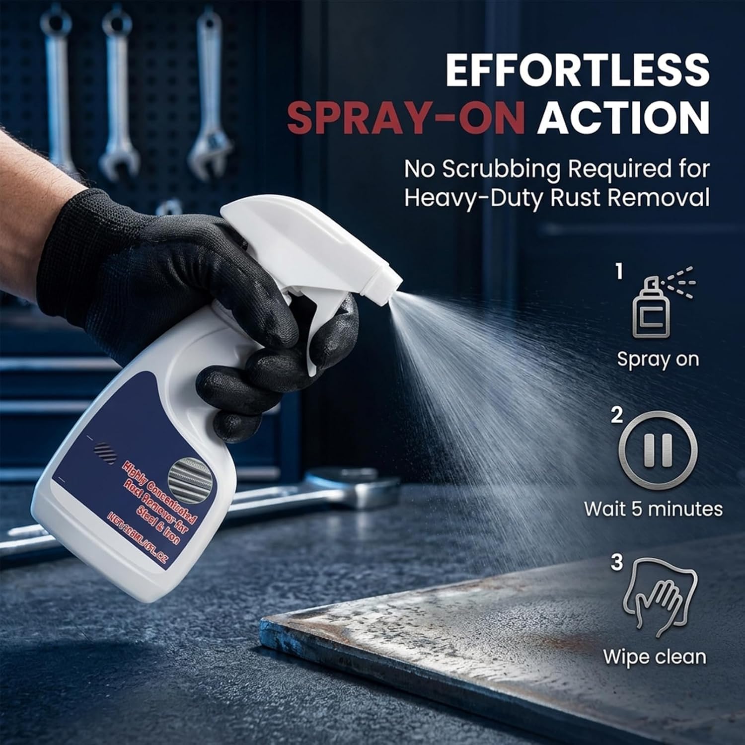Yiueoiar Rust Remover Spray for Metal, Powerful Rust Remover Heavy Duty Metal Cleaner, Multipurpose Rust Stain Remover for Metal, Stainless Steel, Automotive Parts, Fast Acting — view 6