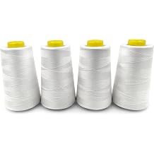 Tortoise Shell 4 Cones 3000 Yards All Purpose Spool Thread Sarger Overlock Quilting Sewing Machine 100% Polyester 40S/2 White