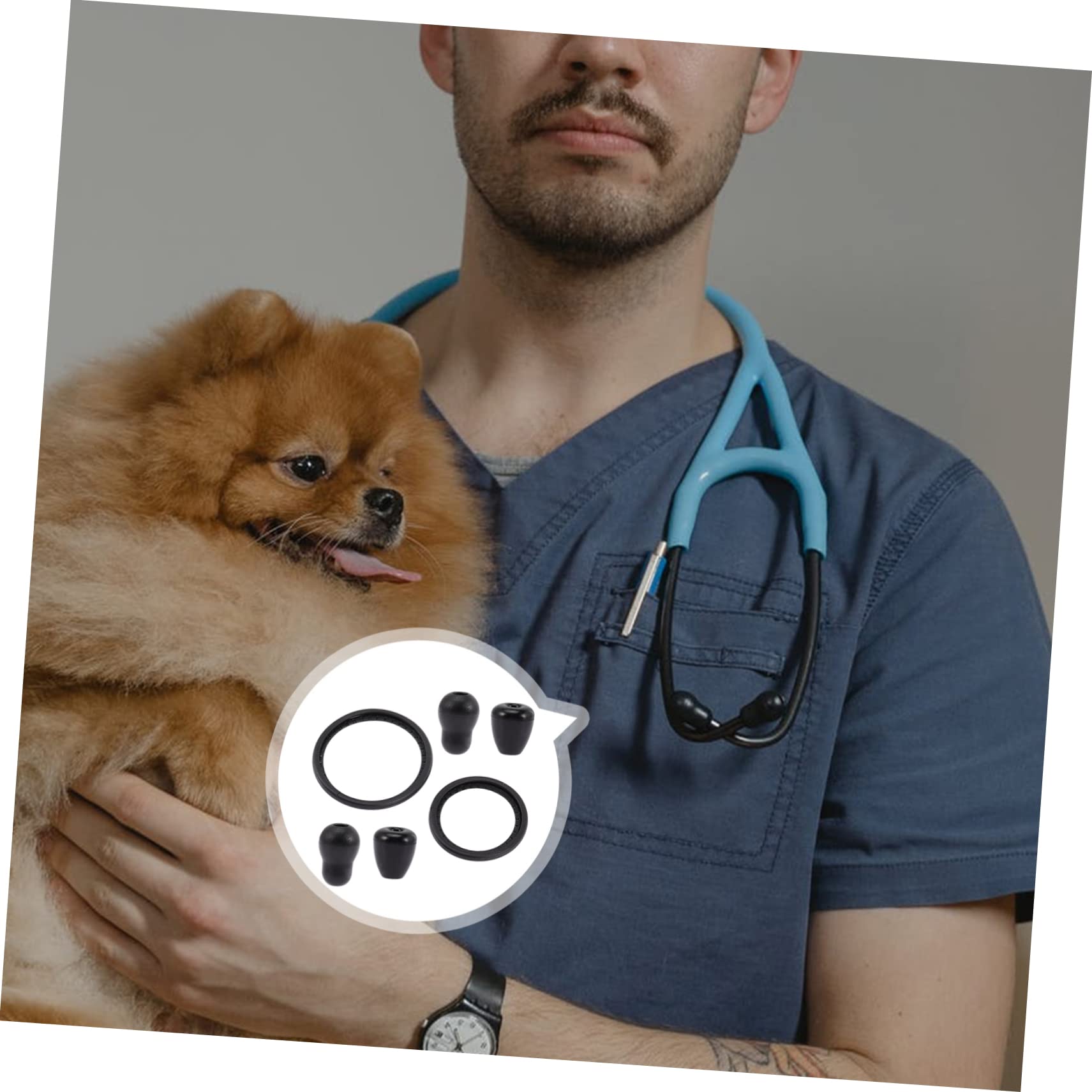 Ciieeo 5 Juegos Kit de Reemplazo de Cubiertas Estetoscopio Accesorios de Diafragma y Puntas Fonendoscopios Compatible con Adultos Salud