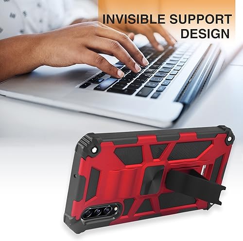 Miniatura 2 de Asuwish Funda de teléfono para Samsung Galaxy A70 con protector de pantalla de vidrio templado y accesorios para celda, soporte de doble capa