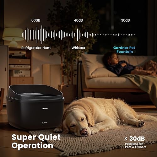 Miniatura 6 de Gardner Pet Fuente de agua para perros grandes, dispensador automático de agua de gran capacidad de 8 l2.1 galones con circulación de vórtice, a