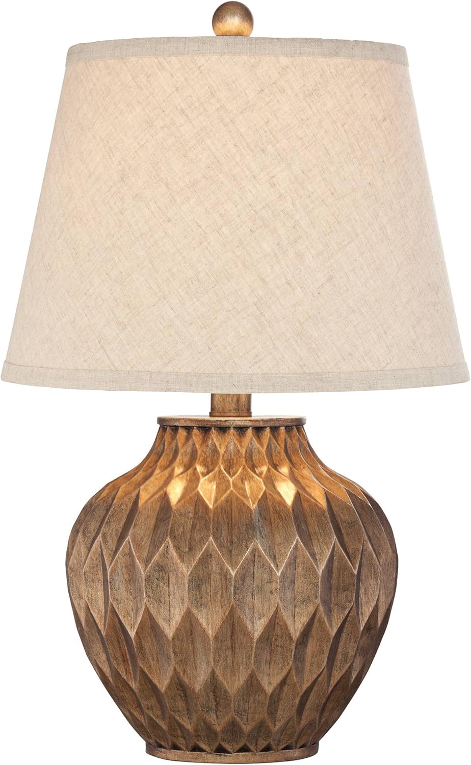 360 Lighting Buckhead Modern Accent Table Lamp with USB Charging Port 22" High Warm Bronze Tapered Drum Shade Decor for Living Room Desk Bedroom House Bedside Nightstand Home Office Family