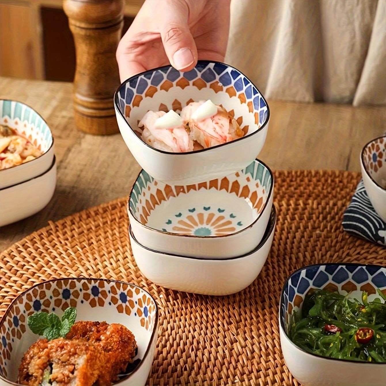 Amazon.co.jp: 6個、セラミックボウルセット、ボヘミアンデザート  