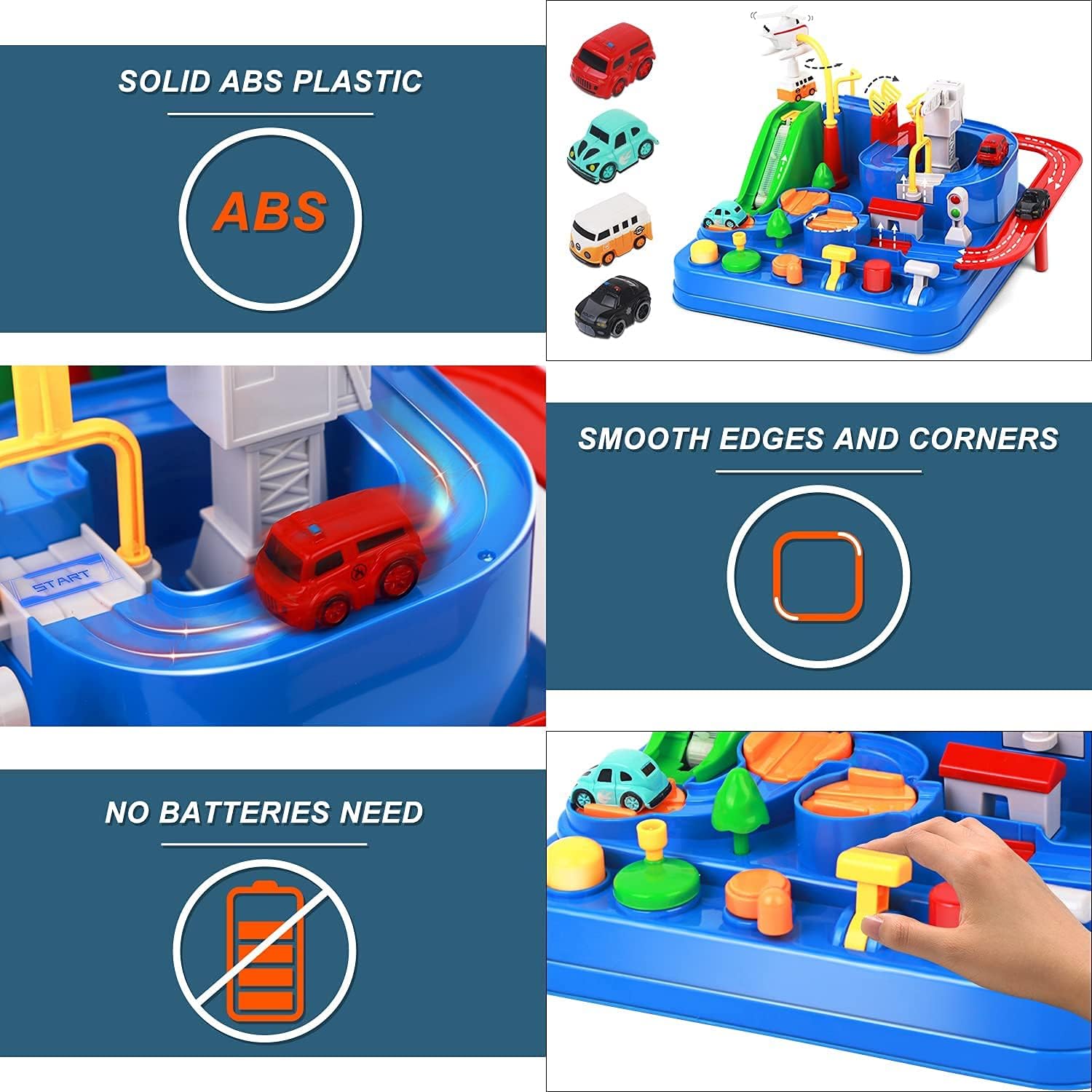 TODARRUN Cars Race Track Toys for Kids 3 4 5 6 7 8 Year Old Boys Girls Gifts,Car Adventure City Rescue Preschool Educational Toys - Image 5