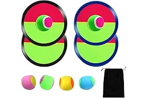 Aneco: Disc Toss and Catch Paddle Game Set w/ Balls and Storage Bag