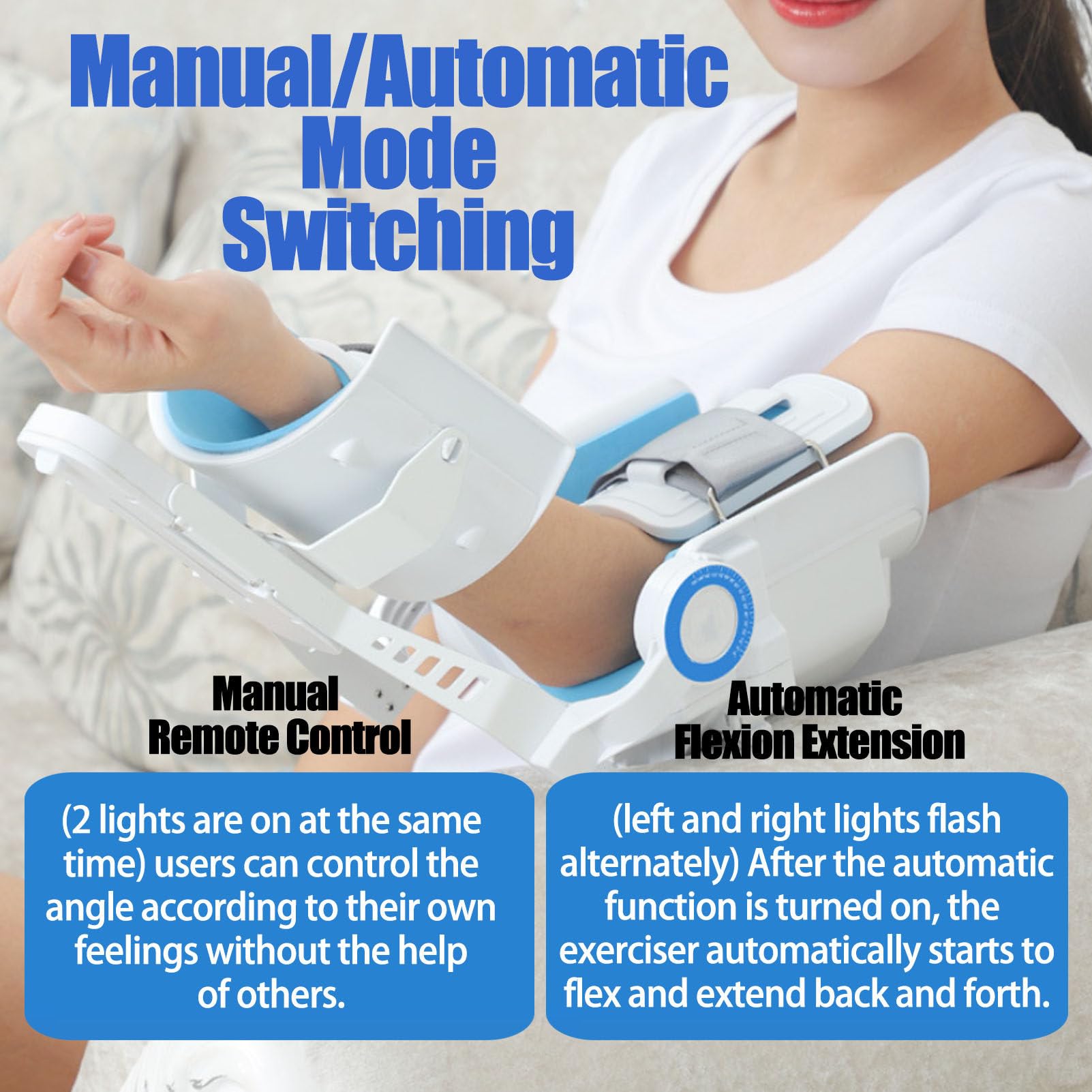 Dispositivo EléCtrico para La RehabilitacióN De La ArticulacióN del Codo, Aparato De Ejercicio para El Brazo con Soporte Articulado para El Codo, Ajustable De -5° A 150°