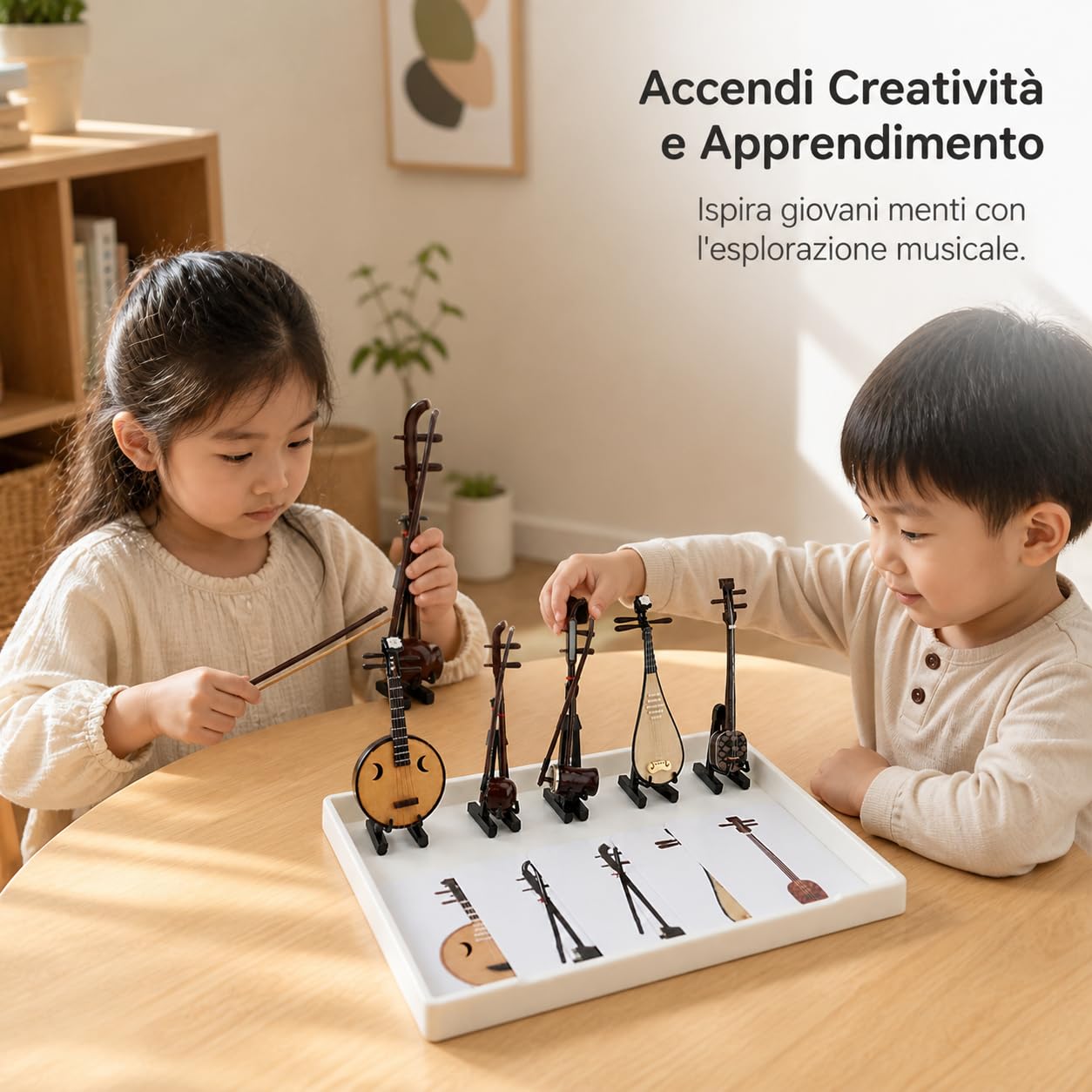 Set Modelli Strumenti Musicali | Metallo - legno | educazione musicale precoce - modelli tromba, , , ruan, per l'Infanzia, per la Musica