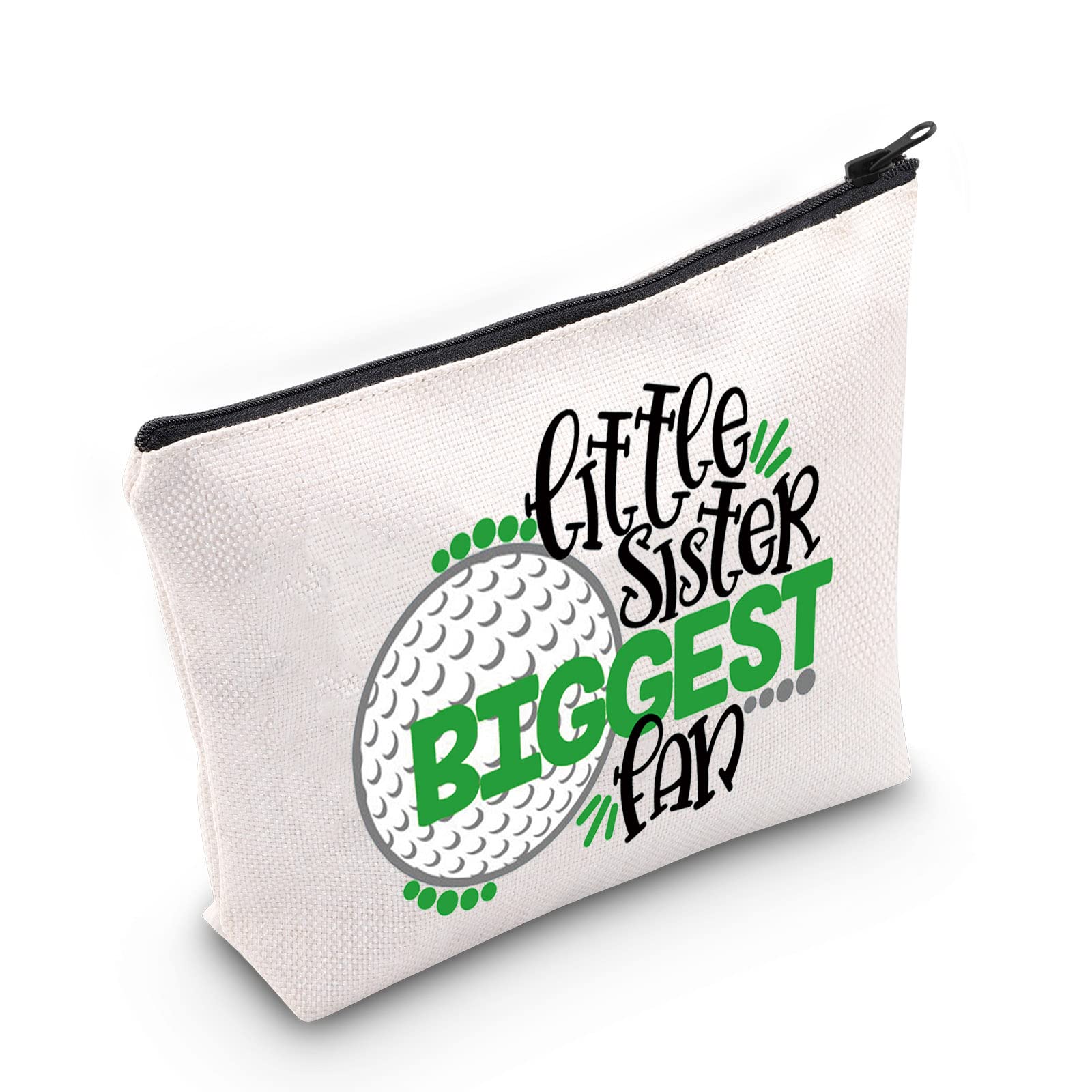 LEVLOGolf Cosmetic Bag Golf Coach Gift Little Sister Biggest Tennis Fan Make Up Zipper Pouch Bag For Golf Lover, Little Golf Sister, Cosmetic Bag