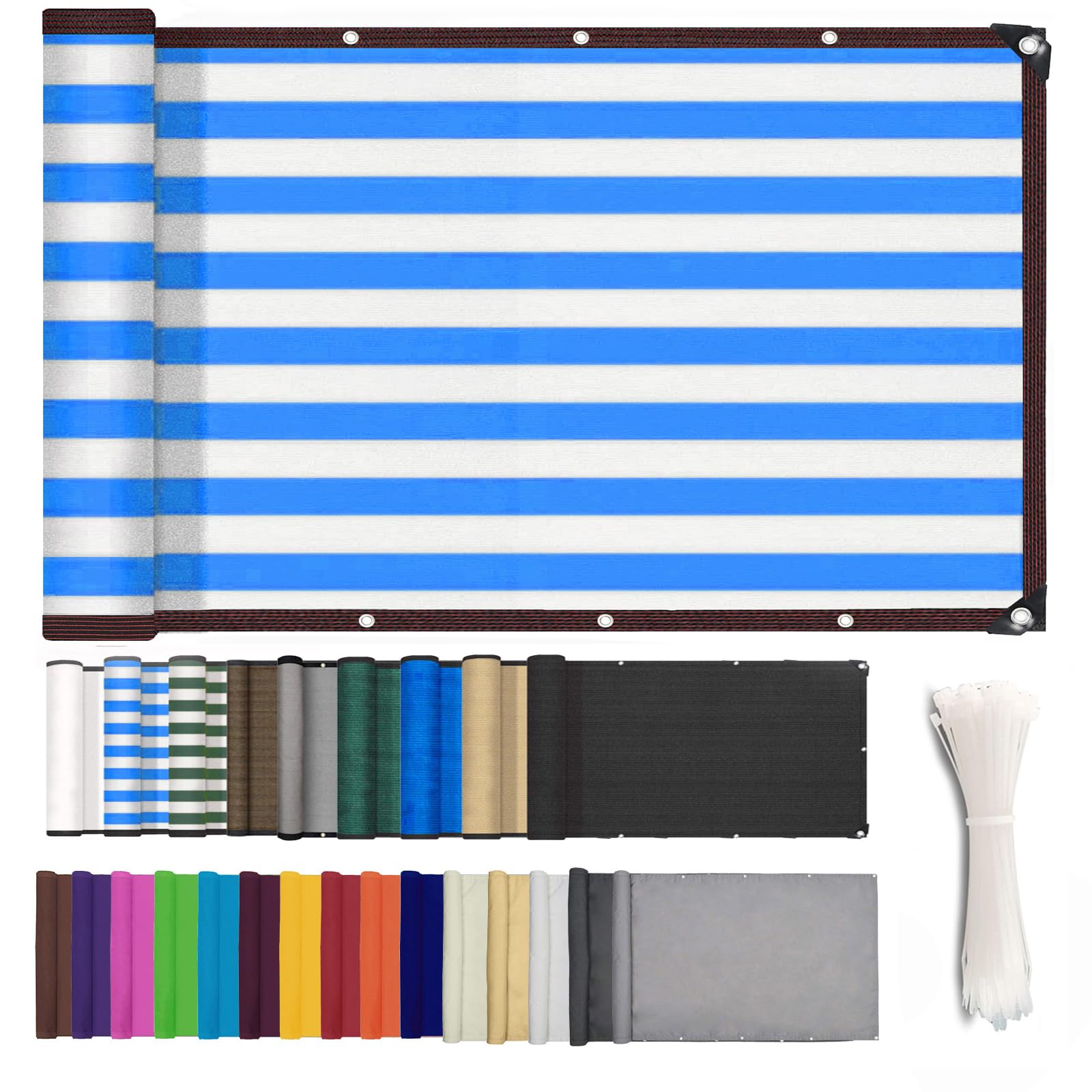 ZHhan Balcony Privacy Screen Wind and UV Protection Balcony Screening for Deck, Backyard, Patio, Balcony, Includes Cable Ties 8 Days Delivered 9 Colors 377 Sizes — image 1