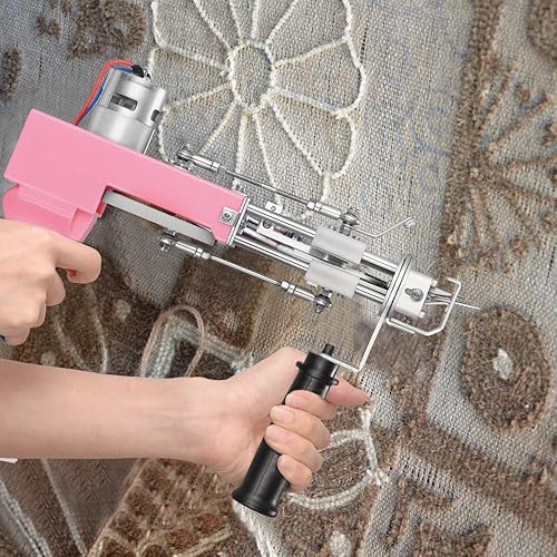 Miniatura 7 de H HUKOER Pistola 2 en 1 (pelo cortado y pelo de bucle) Pistolas de alfombra eléctricas, máquina de tejer de alfombras con 5-40 puntadas por segundo