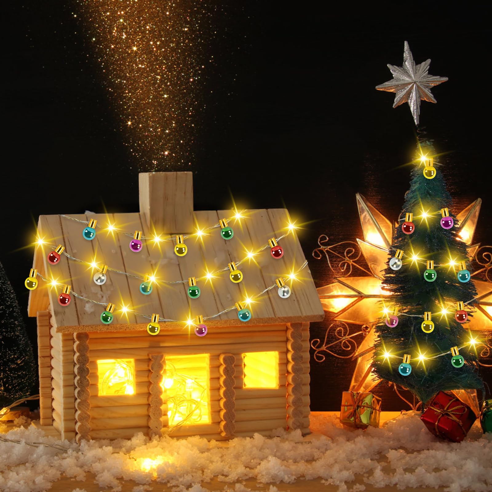 2 M Mini-Lichterkette – Wichtel-Zubehör Für Puppenhaus – Bunt, Ohne Strom – Für Weihnachtsdeko & Miniaturszenen – Wiederverwendbar