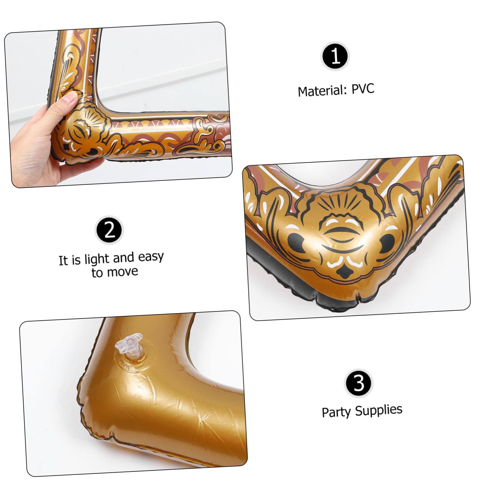 3pezzi Inflatable Selfie Frame Chic Photo Booth Prop Per Feste e Celebrazioni Accessorio Gonfiabile Per Momenti Indimenticabili Con Amici e Famiglia