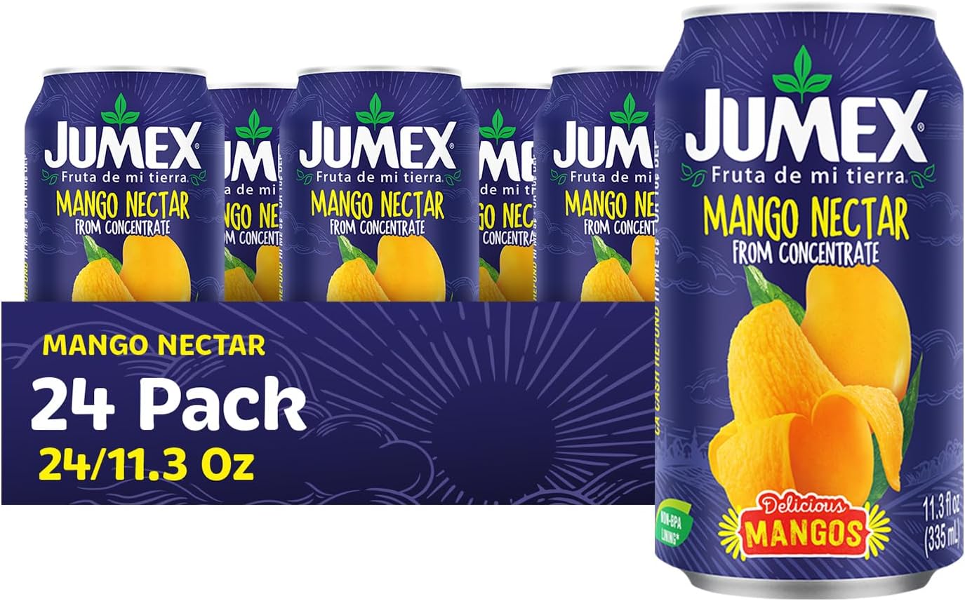 Jumex Mango Nectar - Mango Juice Nectar Made with Fresh Fruit Puree - Tropical Fruit Juice Concentrate for Smoothie Mix, Cocktail Mixers & Kids Drinks & Beverages - 11.3oz, 24 Pack Canned Drinks