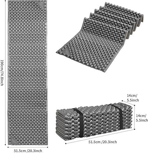 Miniatura 5 de Almohadillas de espuma para senderismo, colchón de espuma ultraligera, tapete suave impermeable para adultos, tapetes anchos de picnic y yoga,