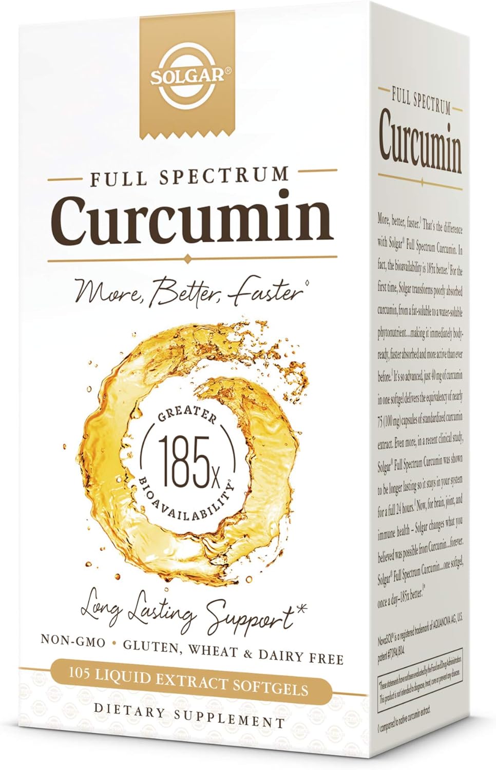 Solgar Full Spectrum Curcumin Liquid Extract, 105 Softgels - Faster Absorption - Brain, Joint & Immune Health - Long Lasting Support - Non GMO, Gluten Free, Dairy Free - 105 Servings : Everything Else