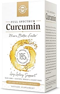 Solgar Full Spectrum Curcumin Liquid Extract, 105 Softgels - Faster Absorption - Brain, Joint & Immune Health - Long Lasti...