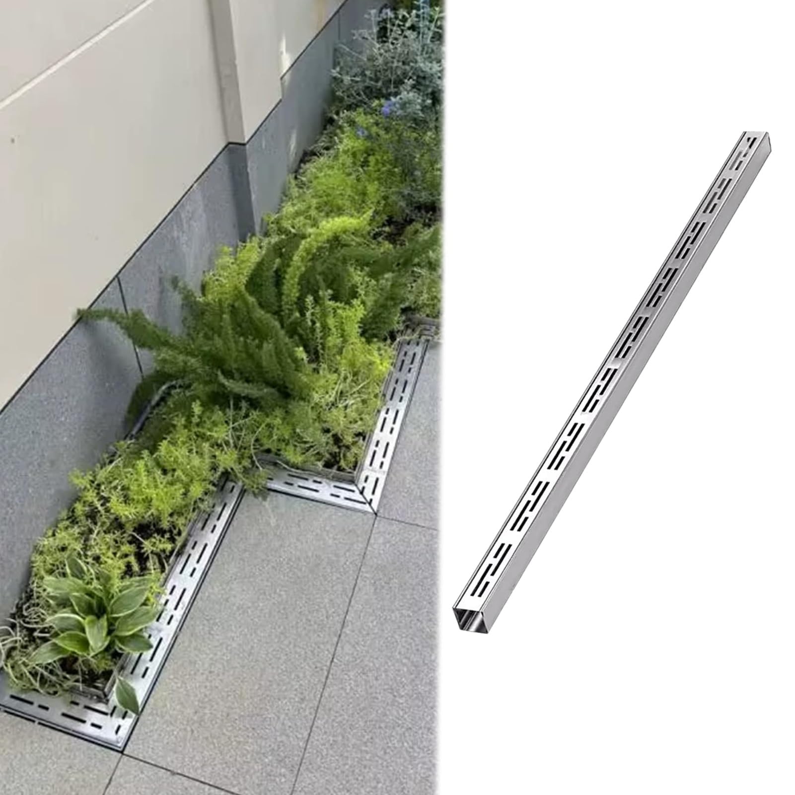 GJZQDKX Stainless Steel Drain Grate Cover, Linear Rain Gutter Strainer, Groove Drainage System for Water Accumulation Reduction, Courtyard Drainage
