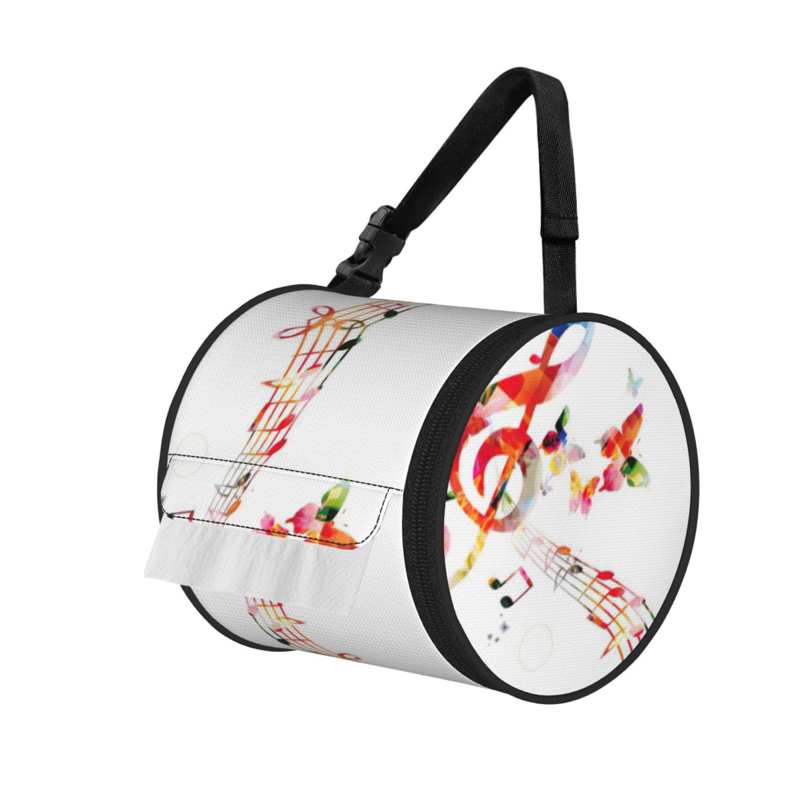 Music Butterfly Print Fashion Tissues Organizer Box, Hanging Tissue Holder For Purse Coins For Car Office Daily Outing
