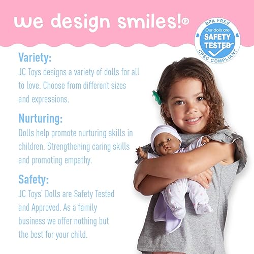 Miniatura 37 de Muñeco JC Toys, La Baby, 11 pulgadas, cuerpo blanco lavable, muñeca para niños de 18 meses en adelante, Asiatico Rosa Asiático,Azul,Multicolor,Rosa