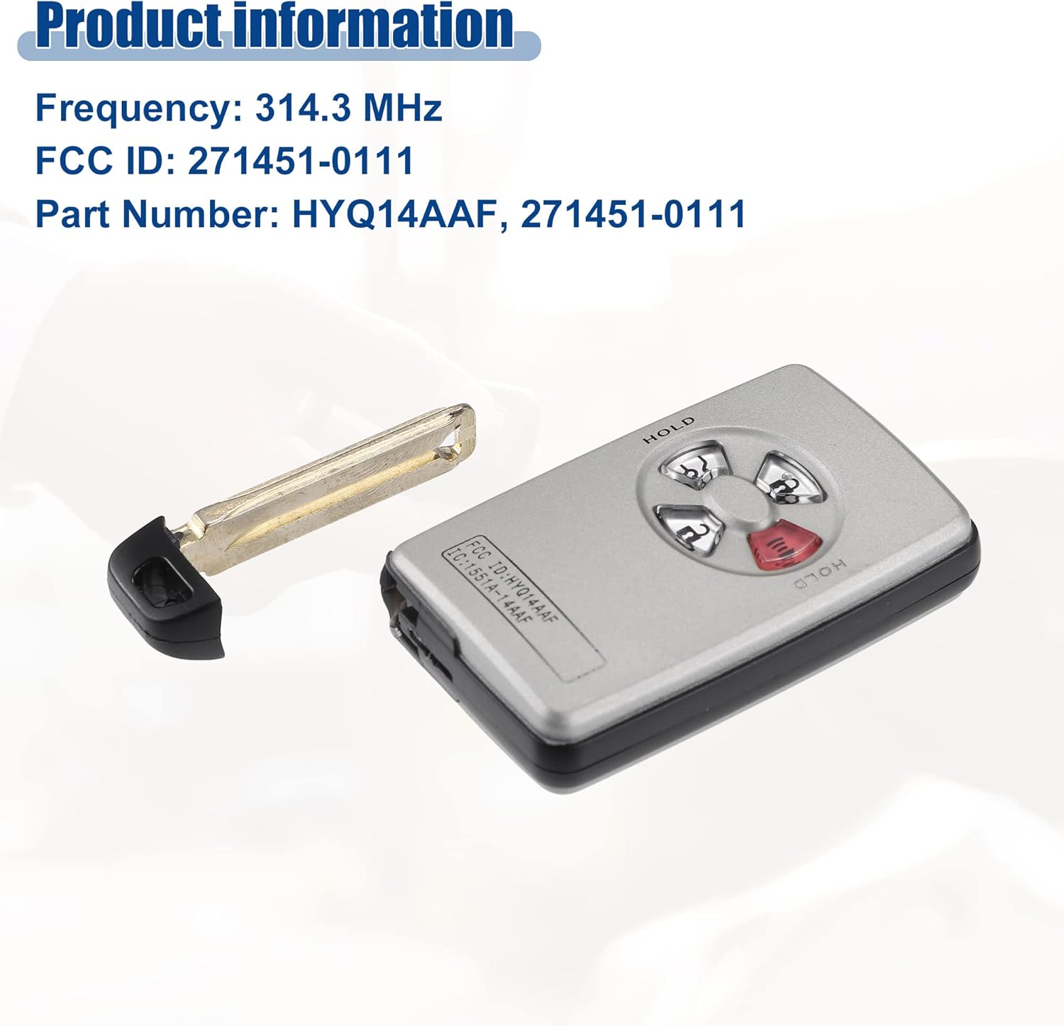 ACROPIX 314.3 MHz Key Fob Keyless Entry Remote Fit for Toyota Avalon 2005-2007 ASK System HYQ14AAF - Pack of 1 Black