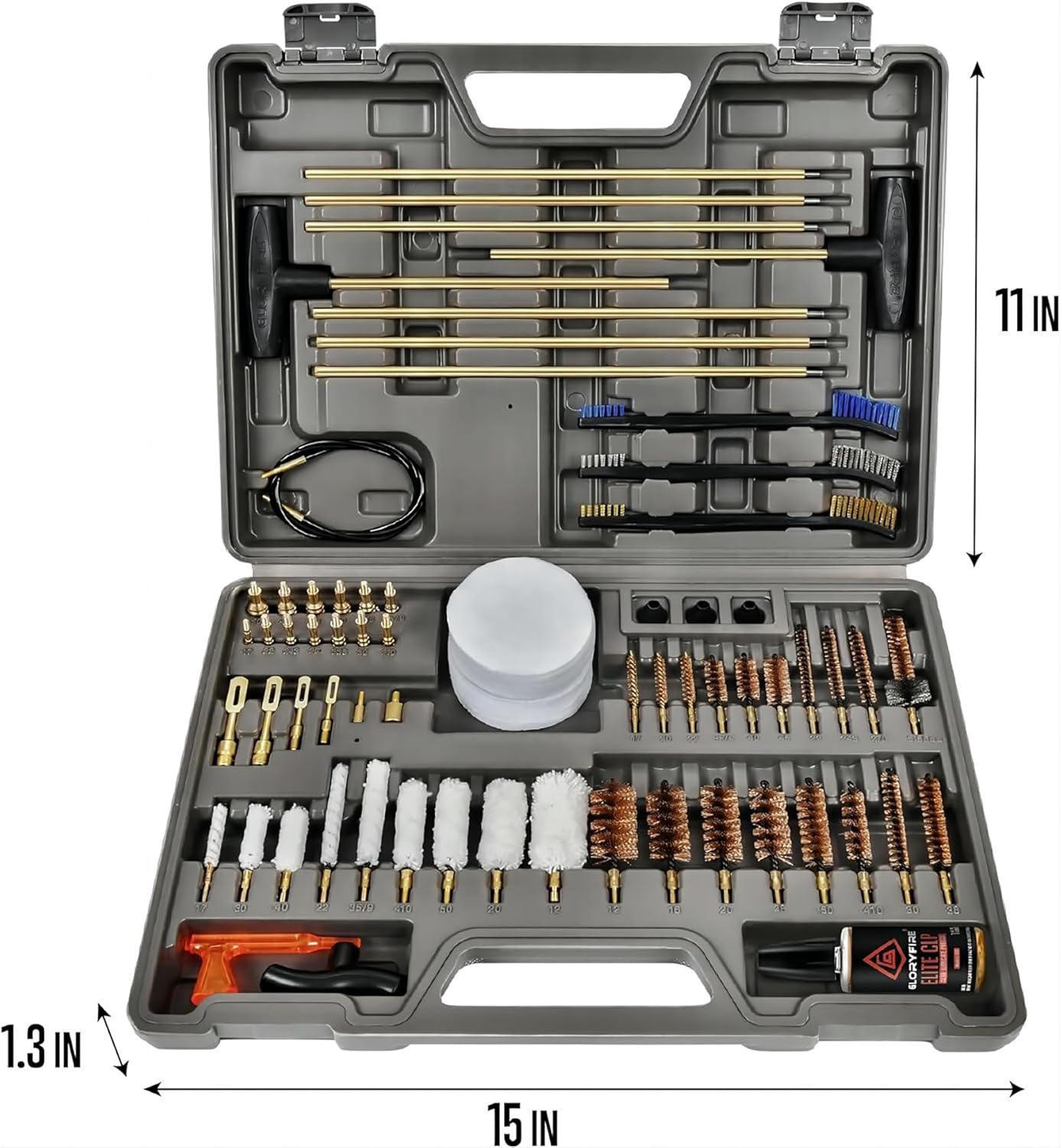 GLORYFIRE Elite Gun Cleaning Kit, Handgun Shotgun Pistol Universal Cleaning Kit with All Brass High-end Brushes, Jags, Reinforced and Lengthened Rods - Image 8