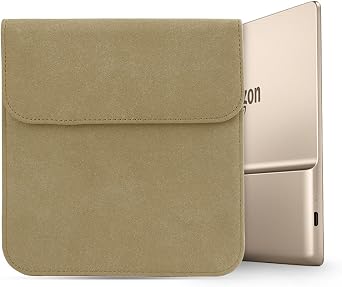 Sleeve Bag Suede Leather for 7" Kindle Oasis 10th Generation, 2019 Release and 9th Generation, 2017 Release, Portable Water Repellent Protective Case Brown