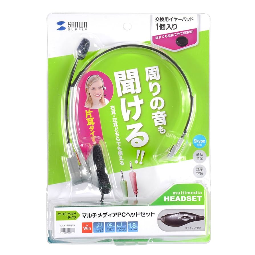 サンワサプライ マルチメディアPCヘッドセット ホワイト MM-HS519NCN MM-HS519NCN【マルチメディアPCヘッドセット】ノイズキャンセル