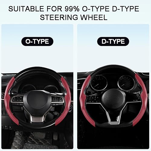 Miniatura 8 de Funda para volante de automóvil compatible con SsangYong Korando Kyron Musso Rexton Rodius Tivoli Turismo Nappa protector de volante segmentado se