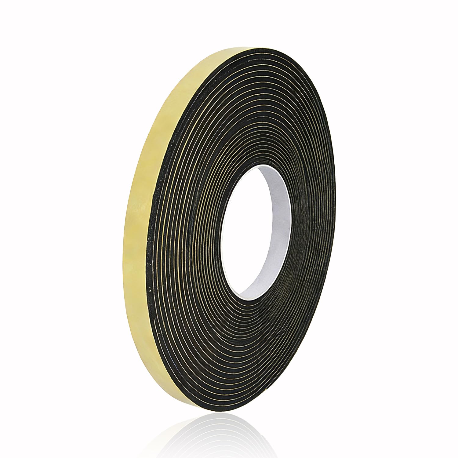 TIHNY Self Adhesive Foam Strip 10mm Wide, 1mm Thick x 10m Long EPDM Neoprene Seal Tape Roll, Sticky Back for Leveling, Support, Draft Seal, DIY Pads and Crafts