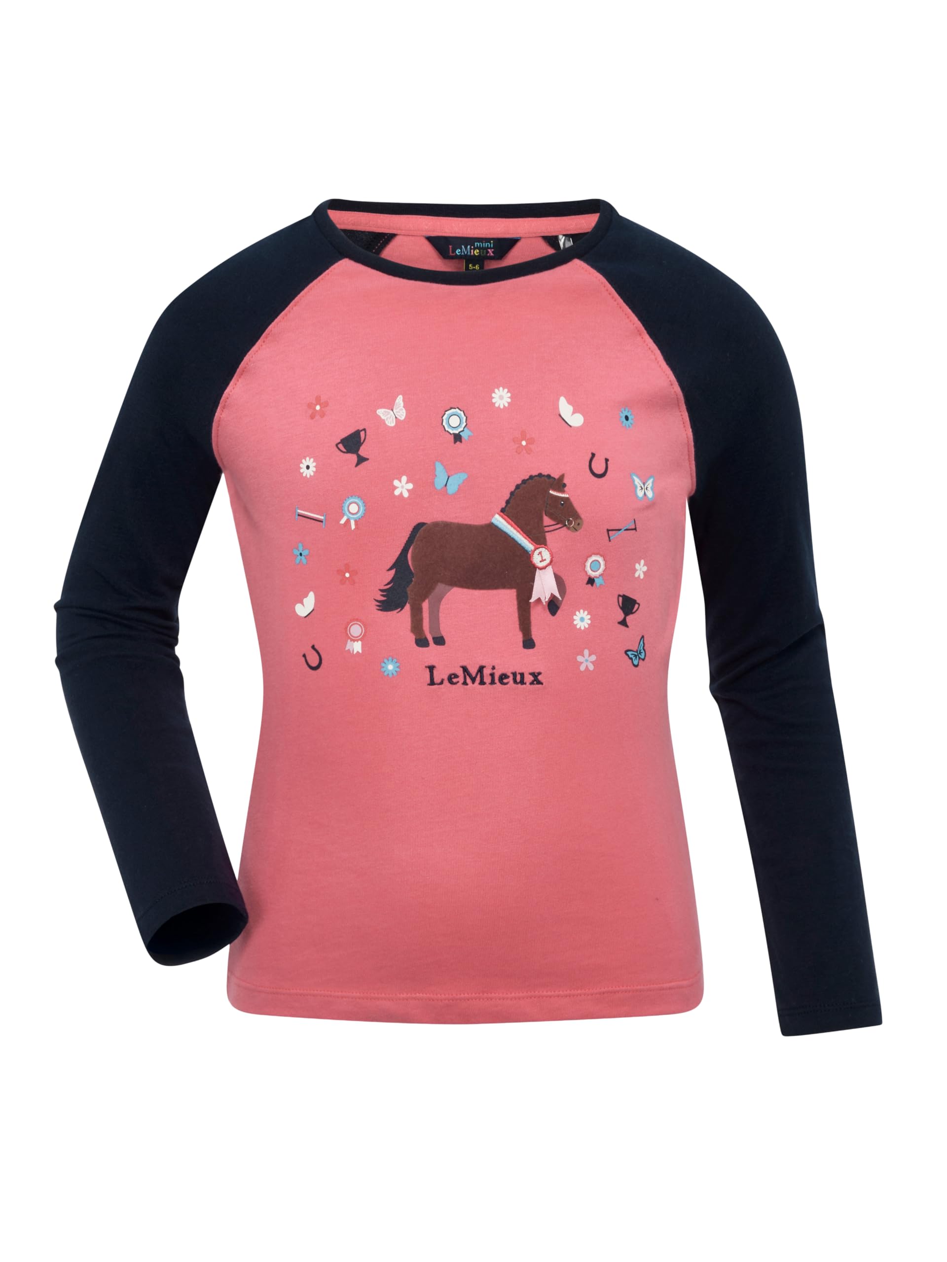 Lemieux Cranberry Mini Jamie Chancer Long Sleeve Top - Super Soft Brushed Cotton - Playful Pony Appliqué - 5-6 Years