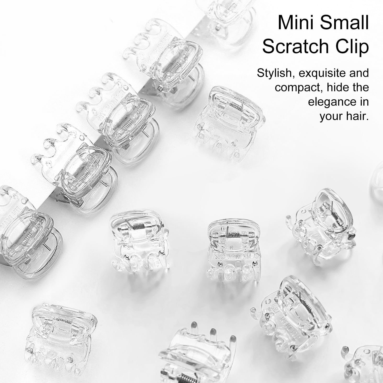 Amazon.com: 50 PCS Transparent White Mini Hair Claw Clips  display picture 3