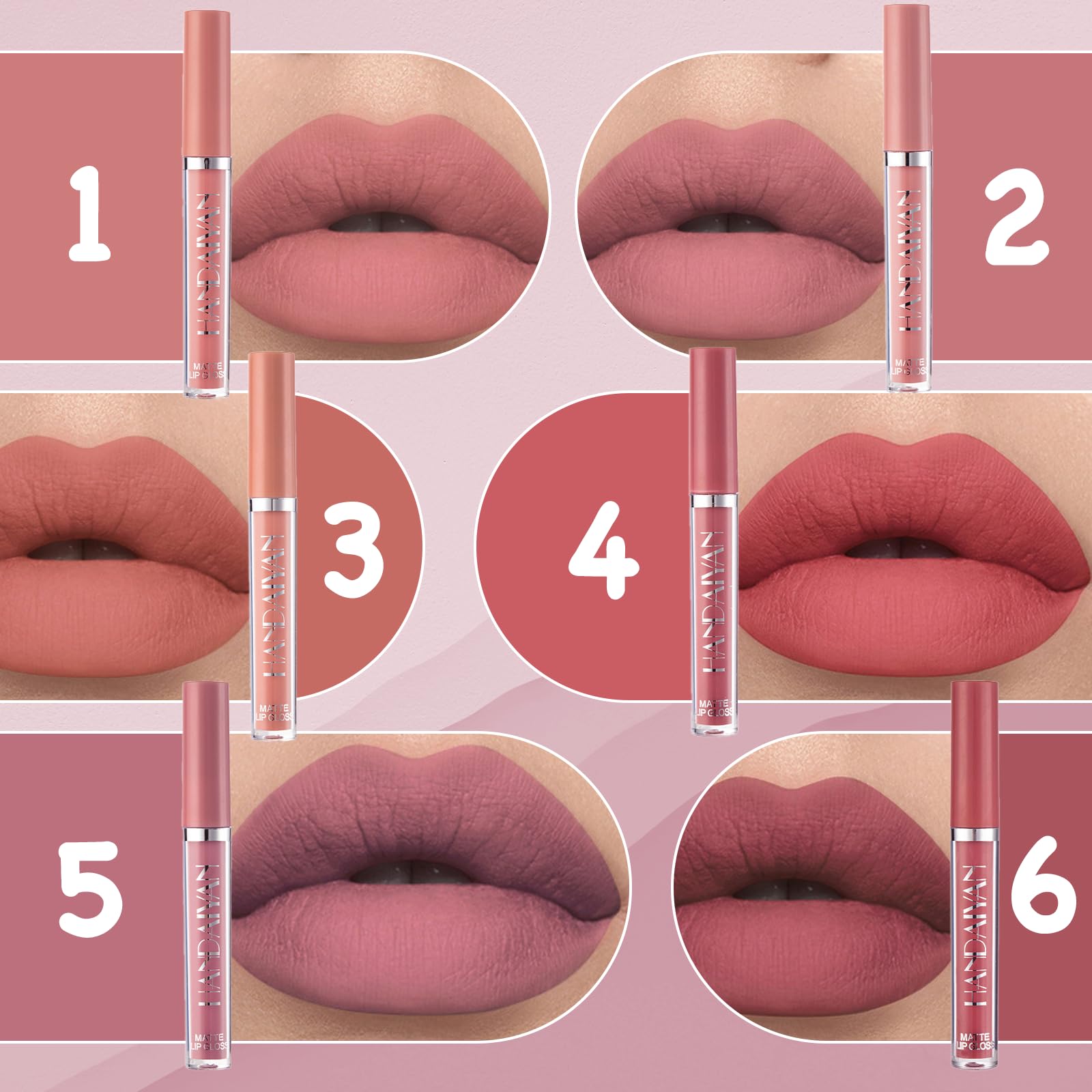Leogony 6PCS Matt Lipsticks Long Lasting Set - Image 2
