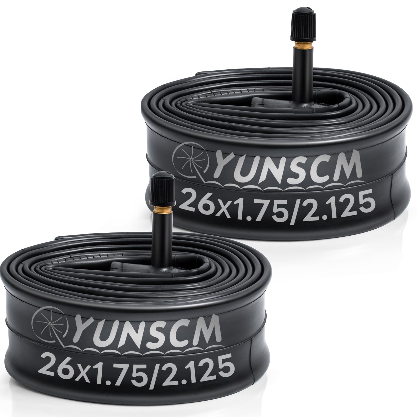 2x Camere D'Aria 26x1.95 Con Valvola Auto Schrader - Mountain Bike MTB 35mm