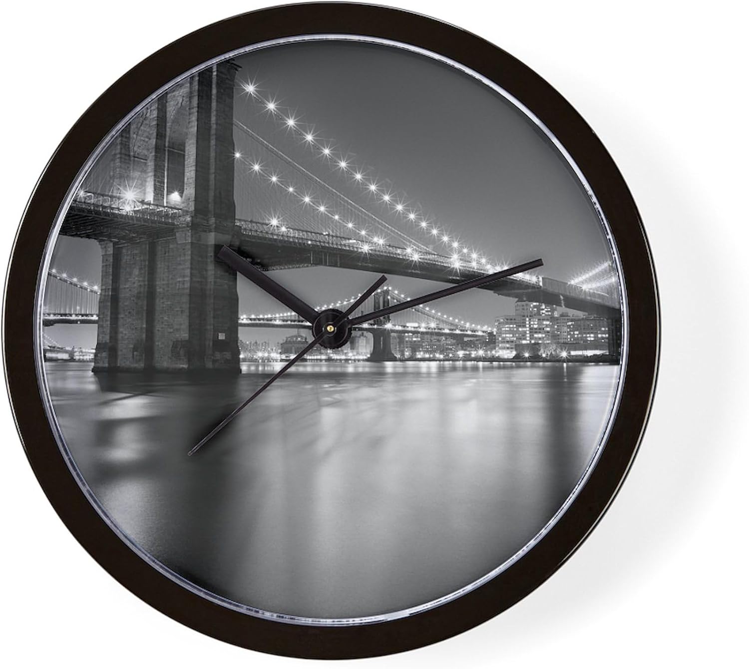 CafePress Brooklyn Bridge and Manhattan Bridge at 10" Wall Clock for Livingroom, Kitchen, or Office