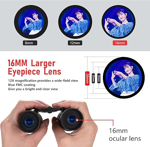 Miniatura 17 de Mini prismáticos compactos de bolsillo de 8 x 21, ligeros, plegables, fáciles de enfocar, pequeños prismáticos para adultos y niños, observación