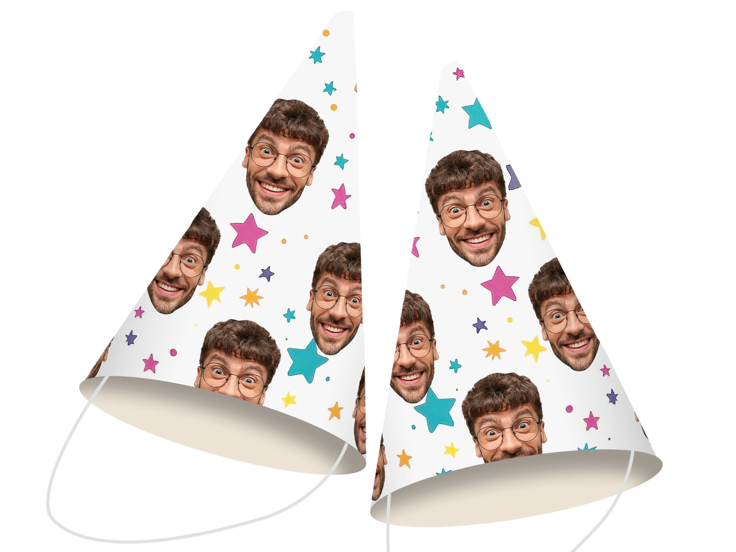 Personalised Photo Face Party Hats For 40th Birthday Party Decorations Paper Party Supplies Decor Custom Photos 25th 30th 50th HBD40
