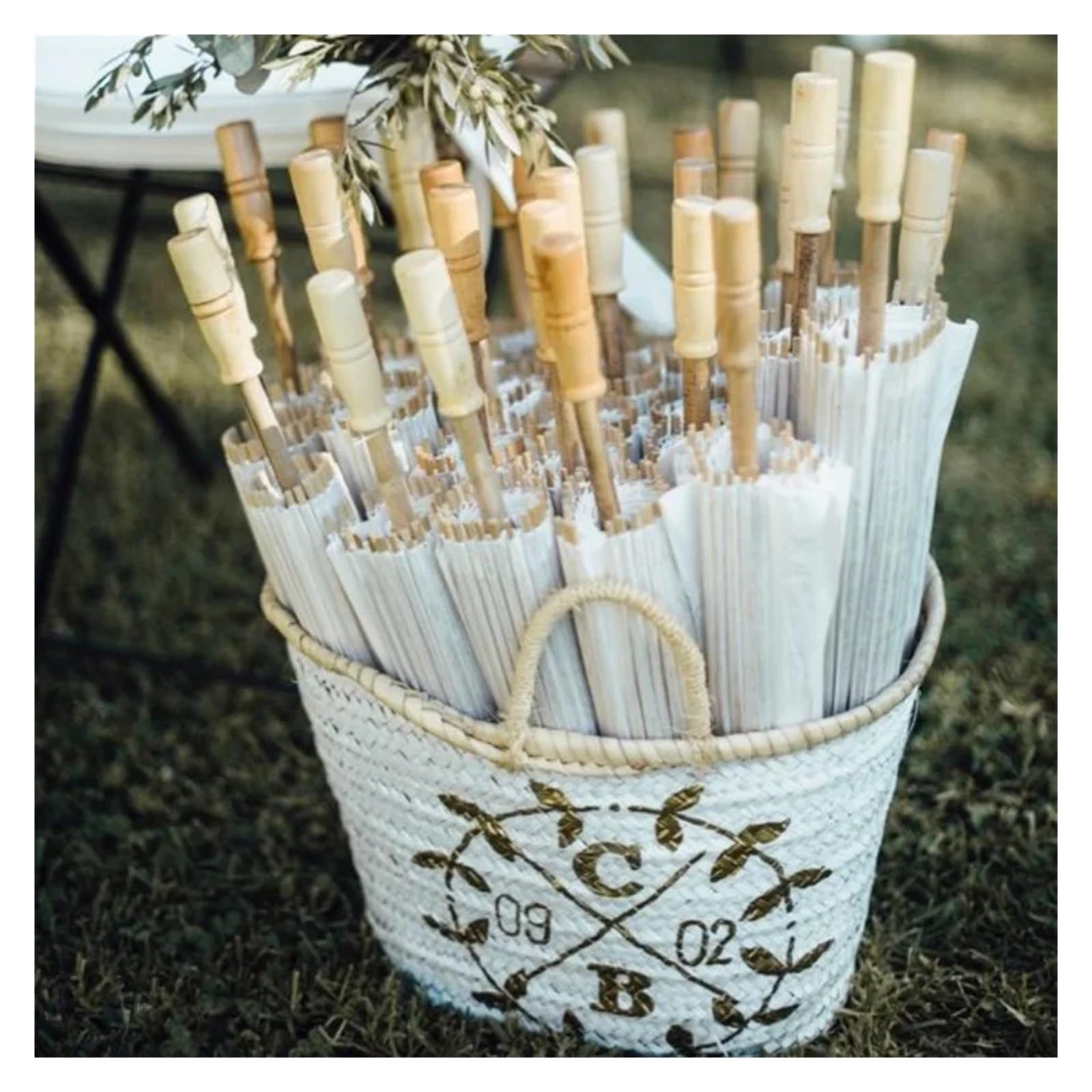 Paraguas De Papels para Boda White Paper Parasol For Wedding