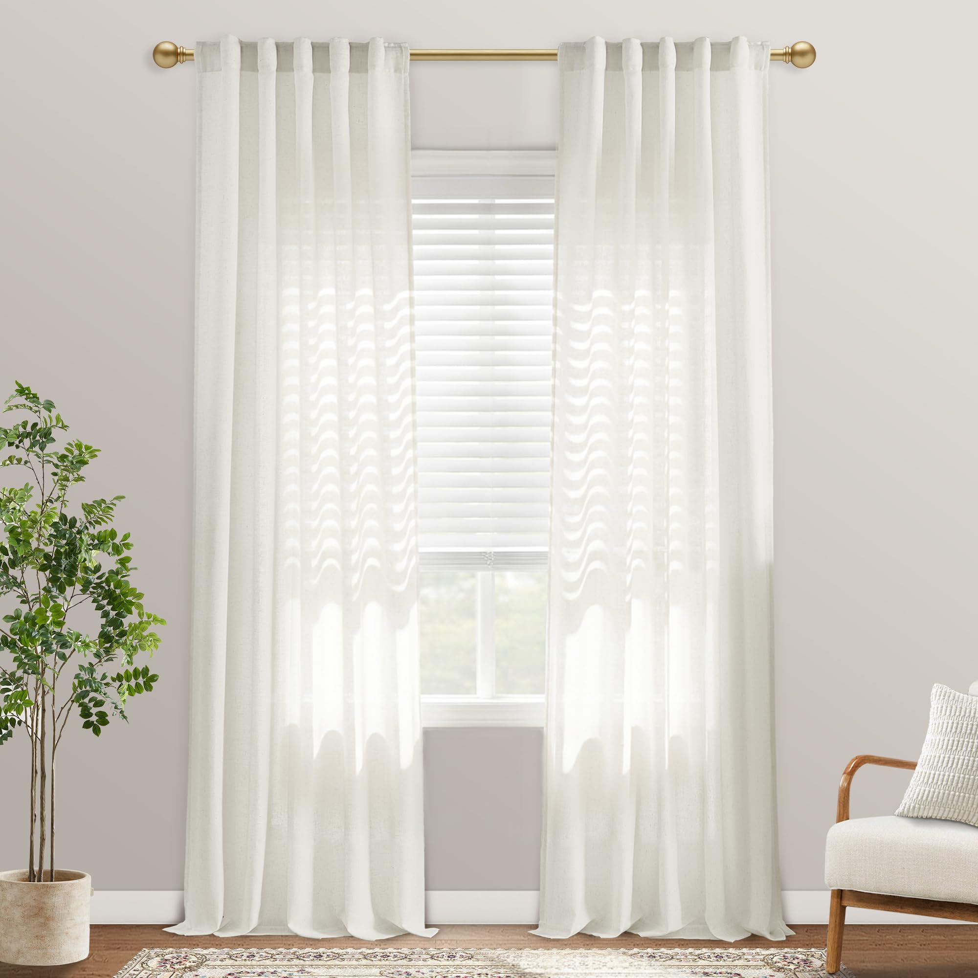 い*ぬ様 新品未開封26ssshiun WASHED COTTON SHEER Amazon.com: 86 Inch Linen Curtains, Semi Sheer Light Filtering