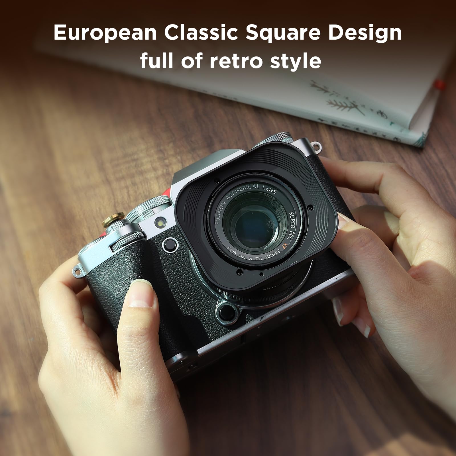 Haoge Lh-X35 Bayonet Square Metal Lens Hood For Fujifilm Fuji
