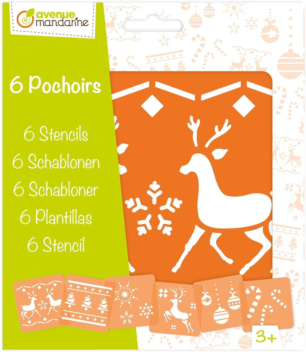 EAGEREN Pochoirs De Noël, 8 Pcs Pochoir En Plastique Réutilisable Pochoir Sapin De Noel