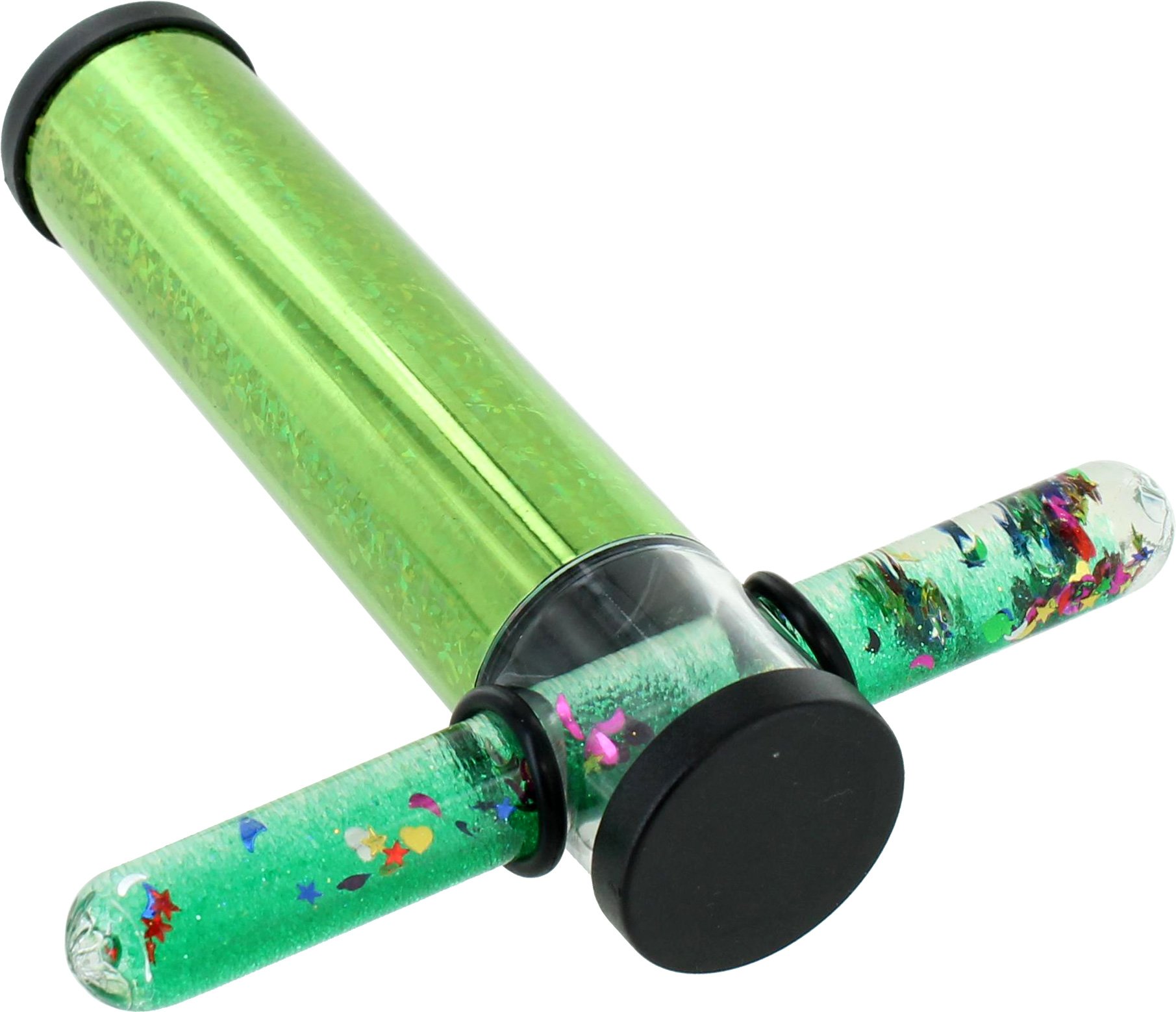Golden Island Kaleidoscope,Liquid Motion Kaleidoscope,Liquid-Glitter Filled Wand Kaleidoscope (Green)
