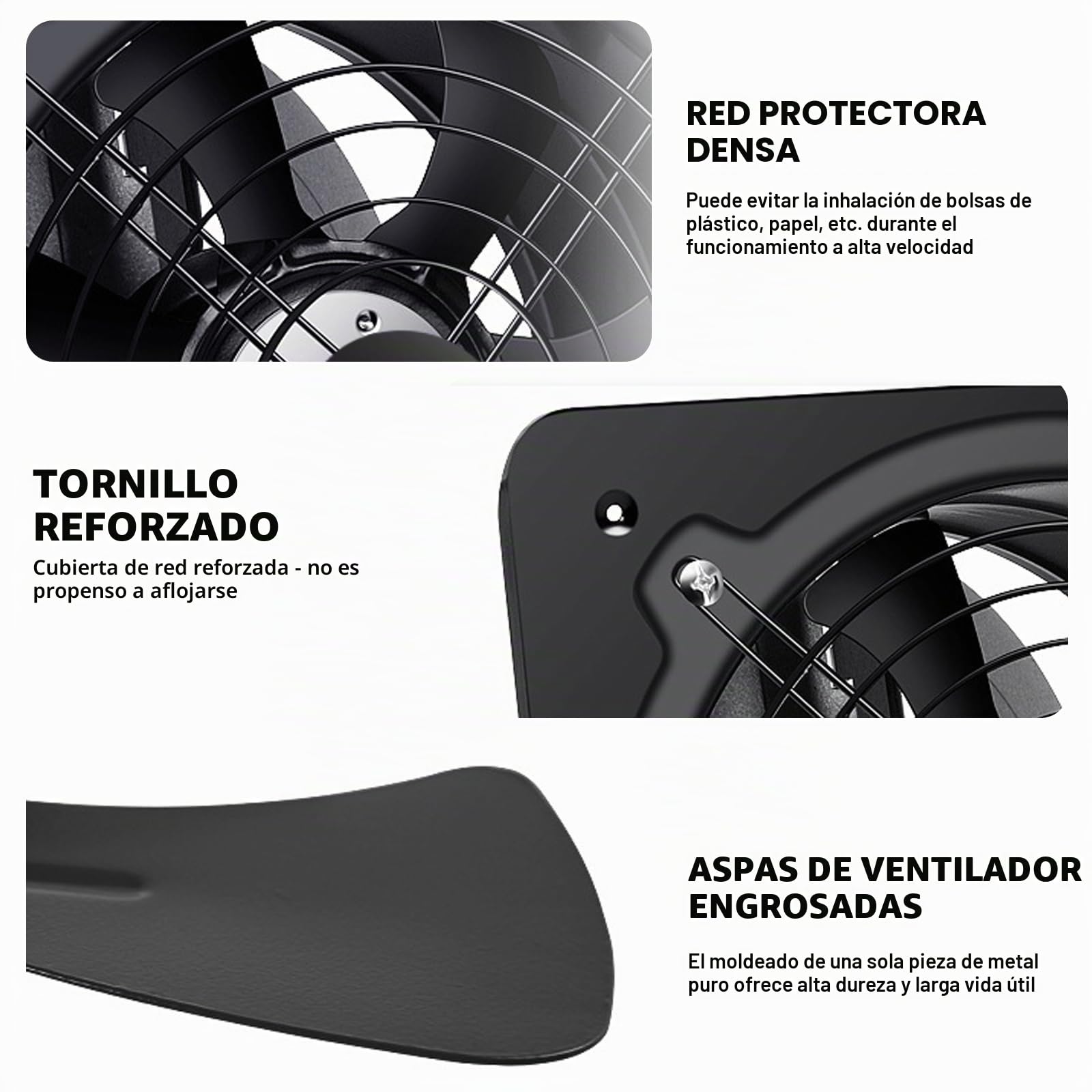 Ventilador extractor con interruptor: ventilador de baño de metal industrial, silencioso, 600 m³/h, 6 pulgadas, potente ventilador de pared, para cocina, baño y sótano, 160 mm