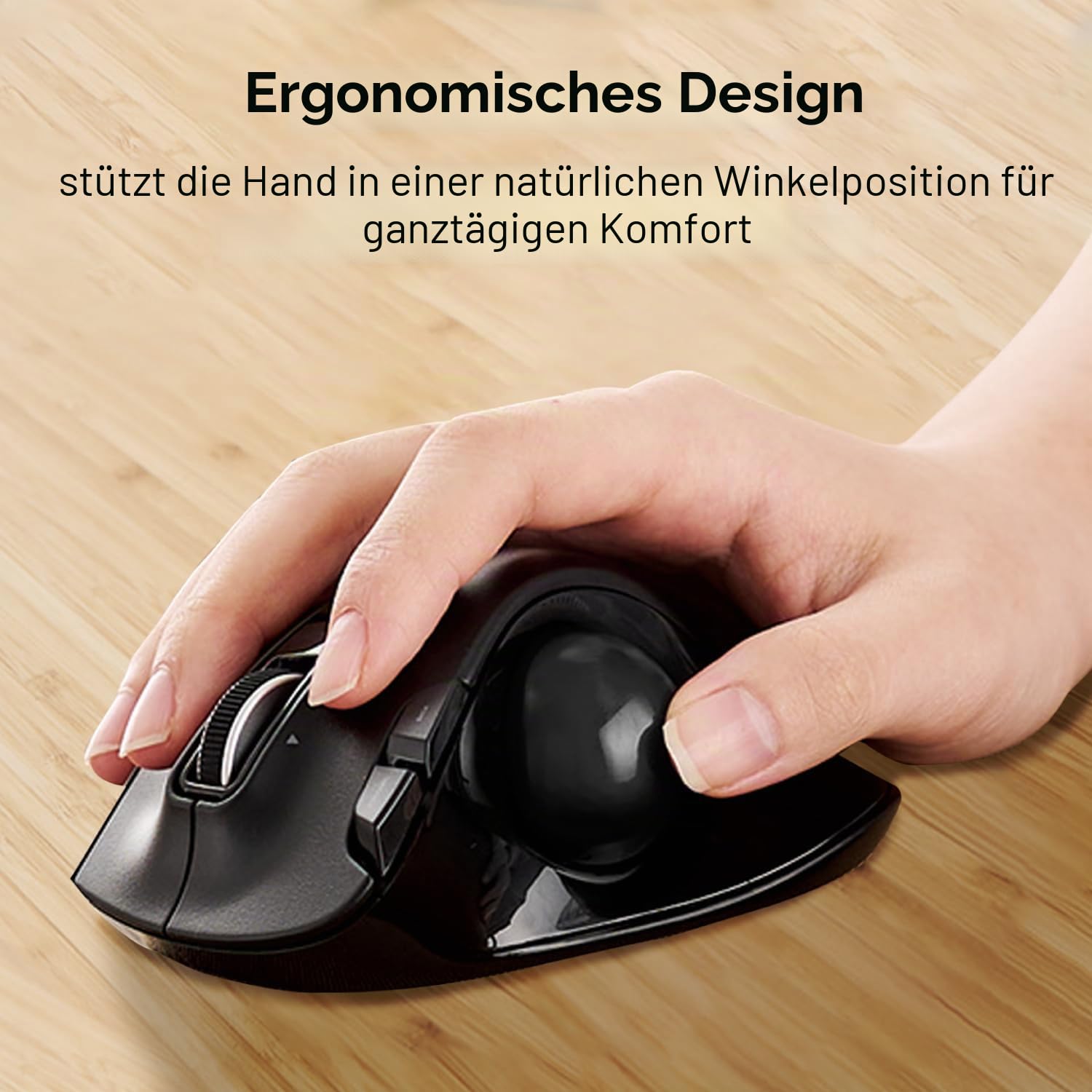 ELECOM EX-G Trackball-Maus, 2,4 GHz USB Wireless, Ergonomisches Design, Daumensteuerung, glatter Rollball, optische Verfolgung, 6 programmierbare Tasten, Neigungs-Scroll, Computermäuse für Laptop, PC,