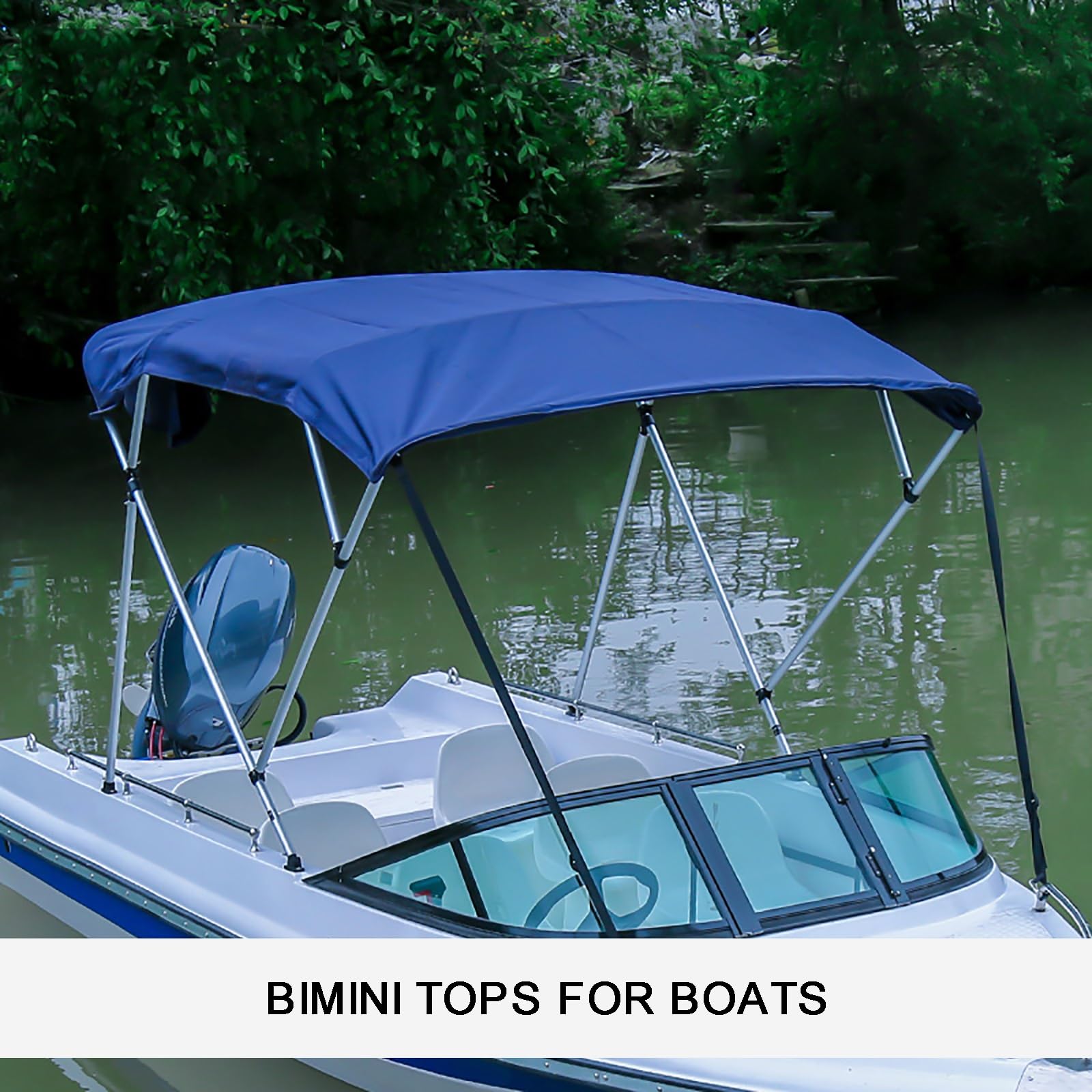 Bimini Top Copertura di ricambio – Copertura in tela resistente di grado marino per barche, facile installazione, 214,9 cm L x 124,9 cm H x 71,3 cm-219,3 cm W
