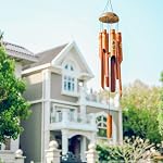 Afirst Bamboo Wind Chimes, 38" Sunflower Wooden Windchimes with Coconut Crown Valentine's Day Gift Handcrafted Memorial Sympathy Gift for Garden, Patio, Home or Outdoor Decor